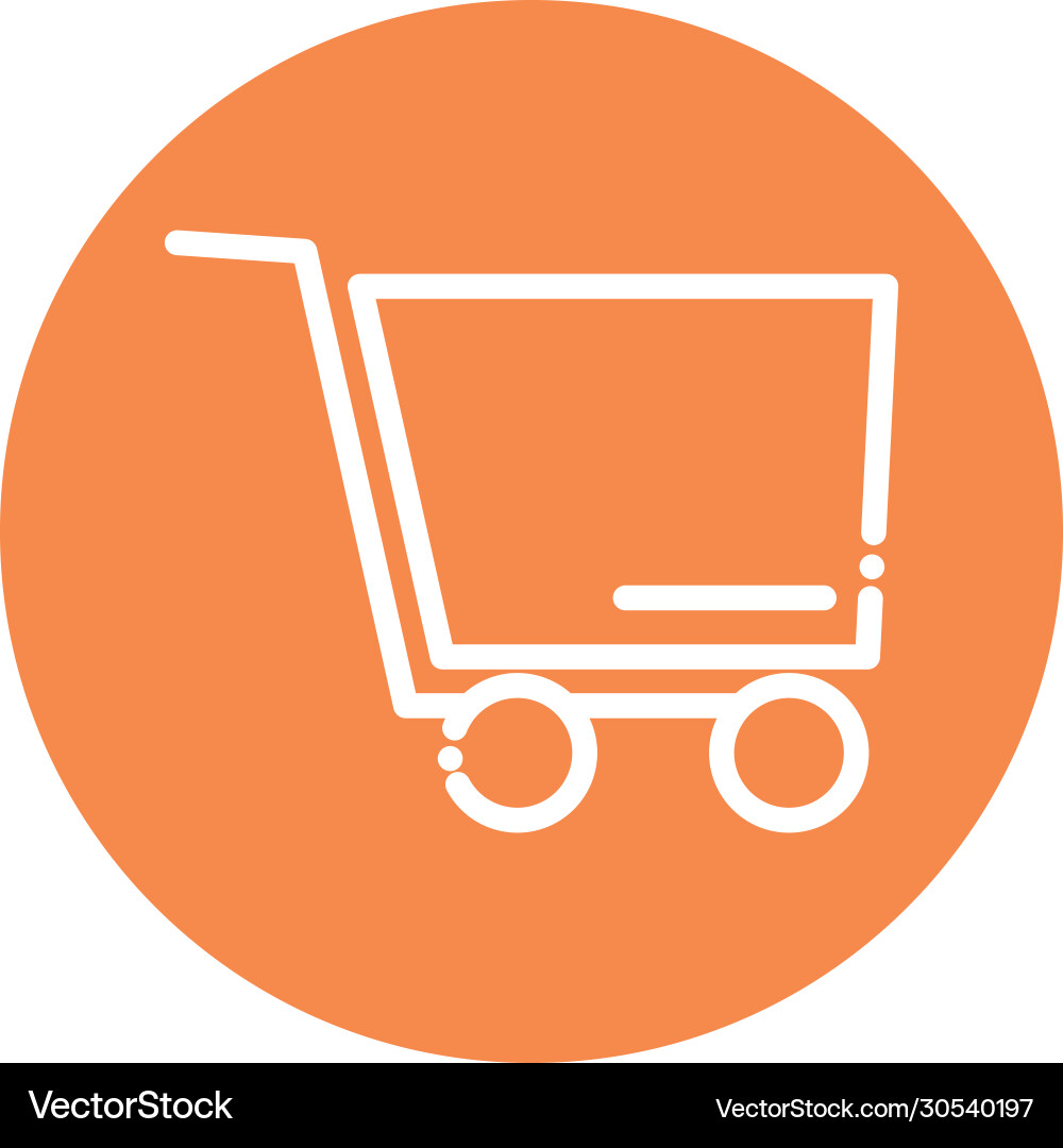 Shopping cart block and flat style icon Vector Image