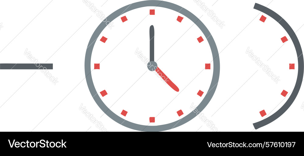 Simple minimalist analog clock icon design vector image