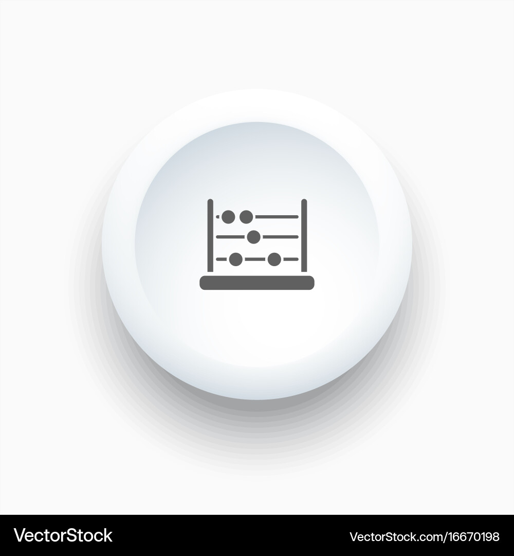 Abacus icon on a white simple button vector image