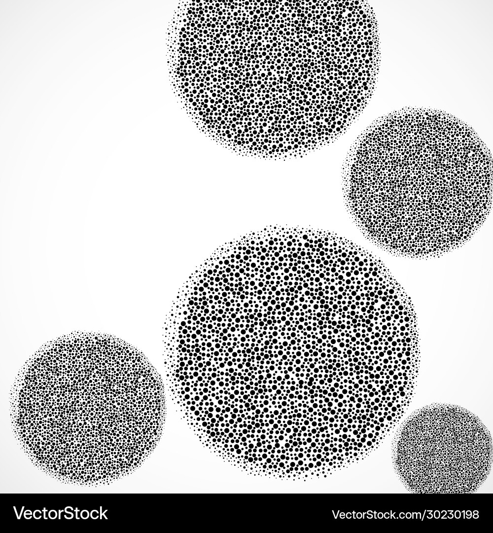 Abstract round shape circles chaotic points vector image
