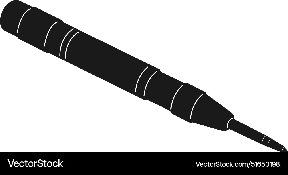 Automatic center punch with brass handle Automatic center punch with brass handle Vector Image