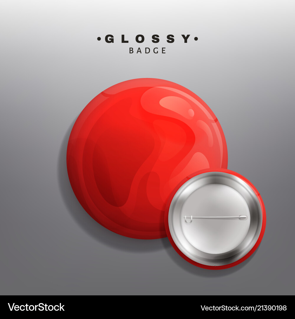 Blank red badge pin or web button vector image