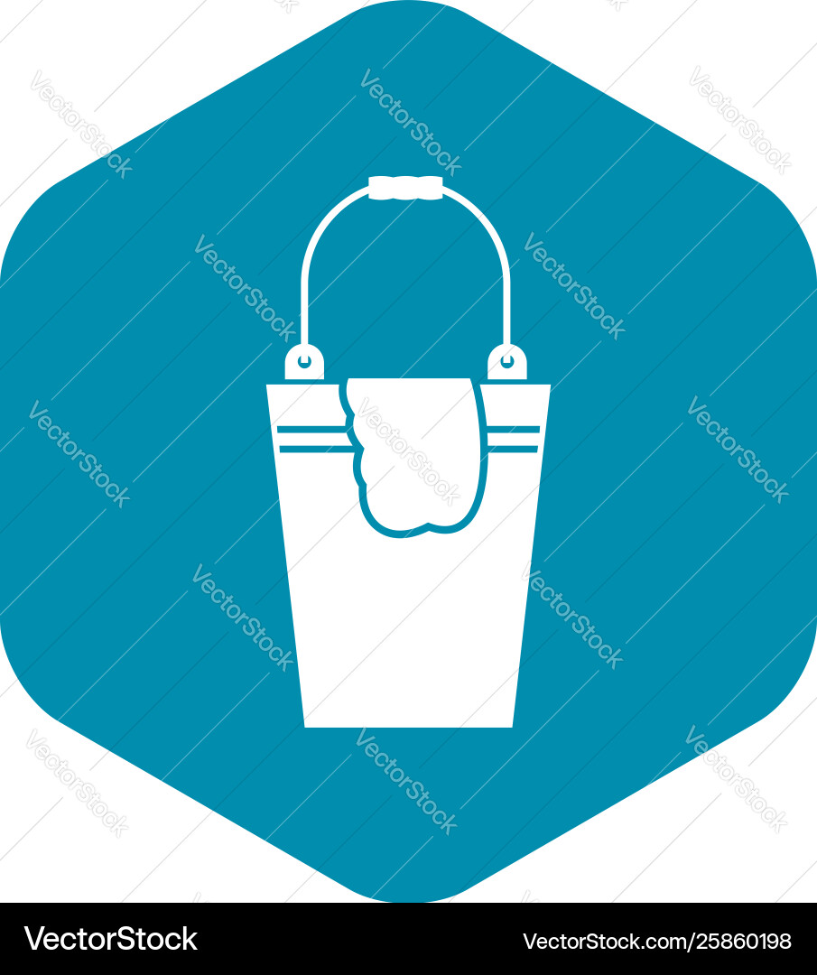 Bucket and rag icon simple style Vector Image
