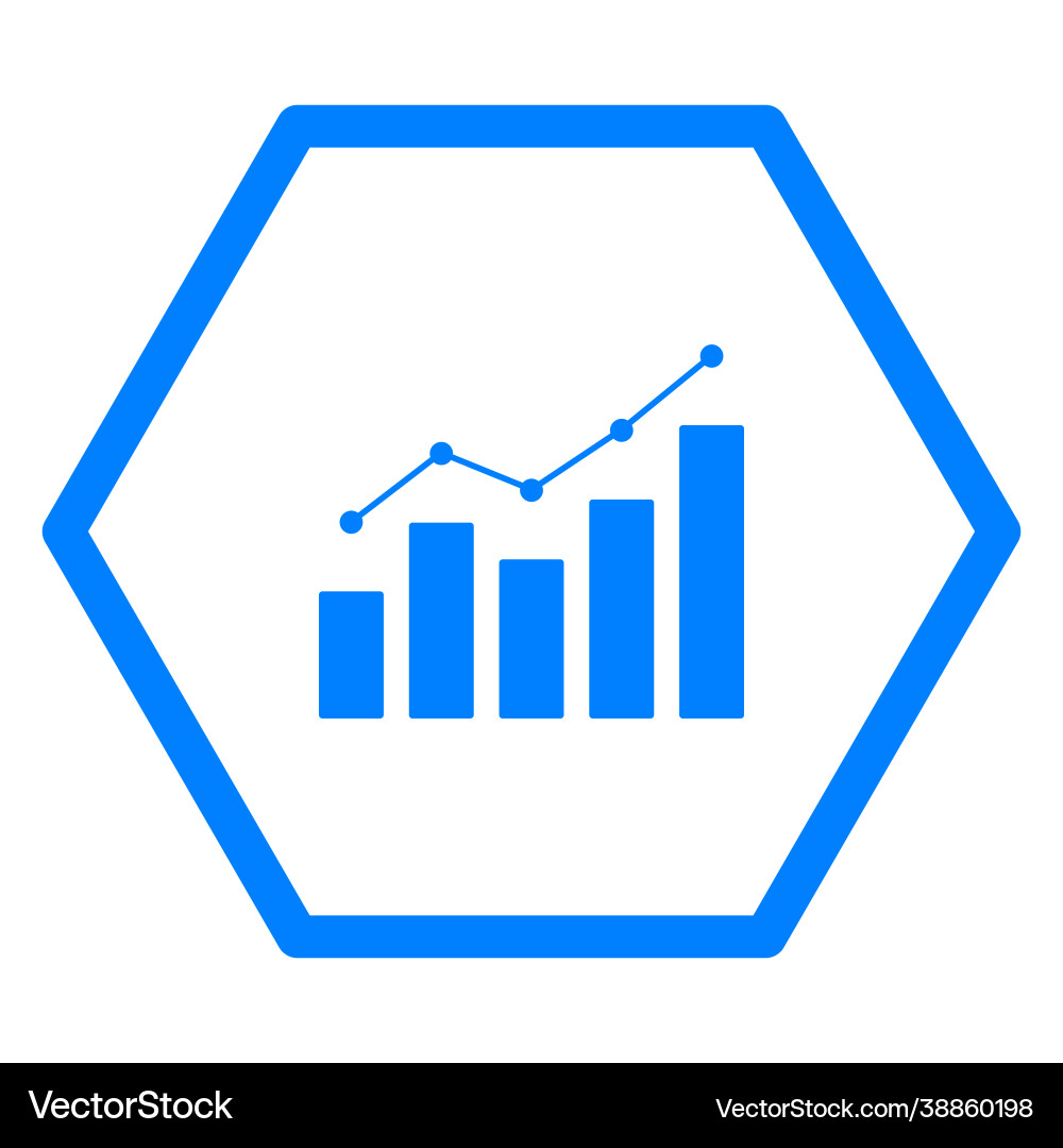 Chart and hexagon vector image