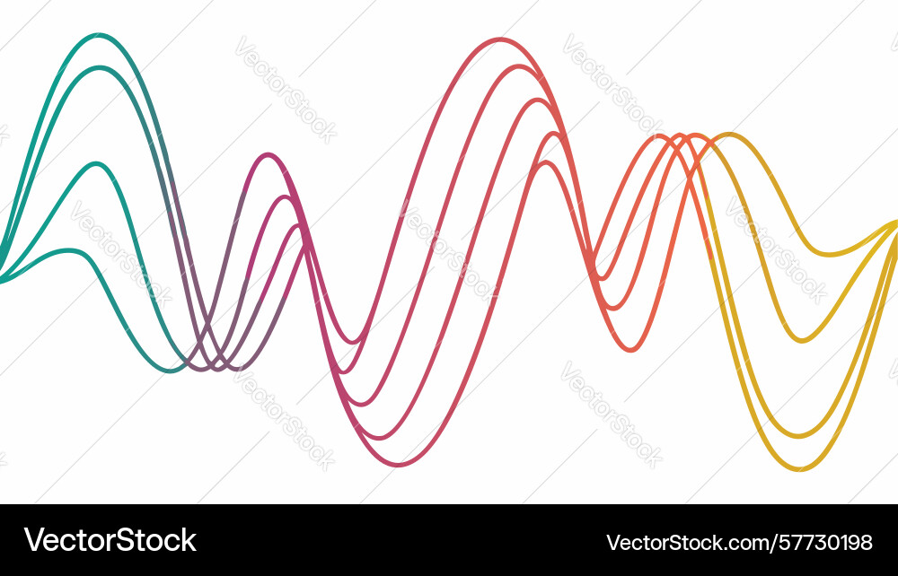 Colorful abstract undulating wave lines dynamic vector image