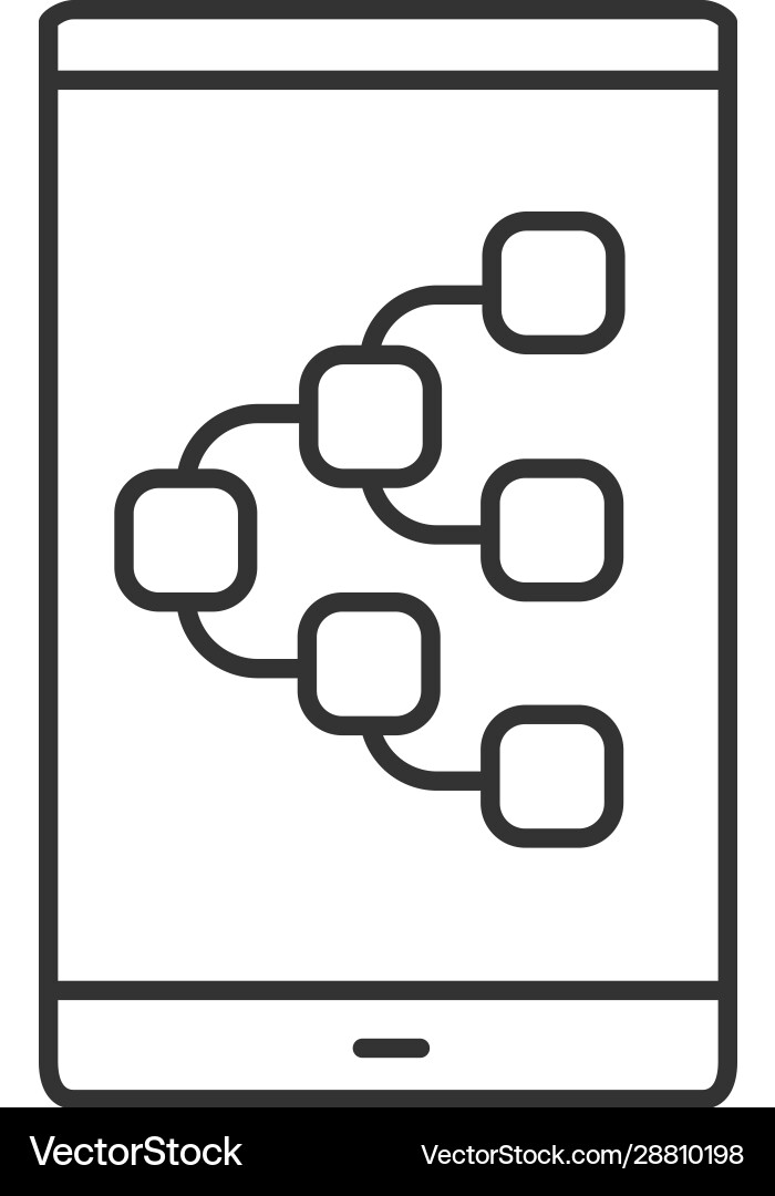 Content sharing app linear icon Content sharing app linear icon vector image