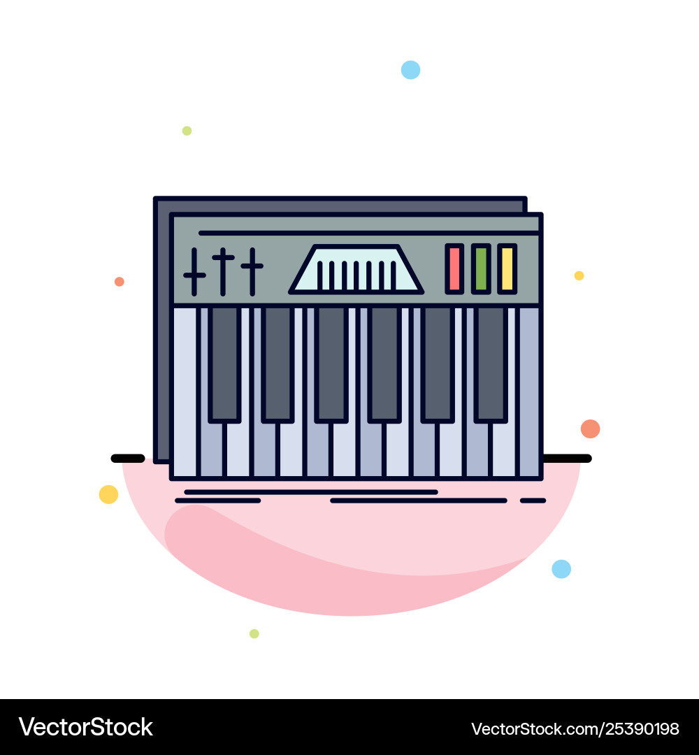 Controller keyboard keys midi sound flat color Controller keyboard keys midi sound flat color vector image