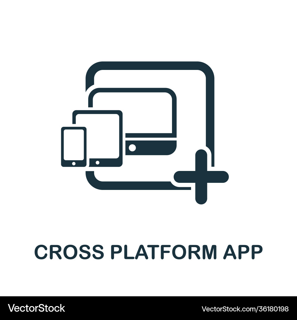 Cross platform app icon from mobile vector image