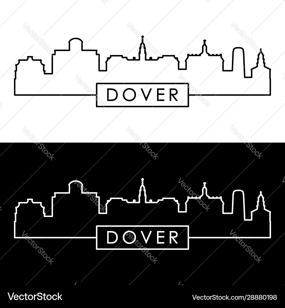 Dover skyline linear style editable file Vector Image