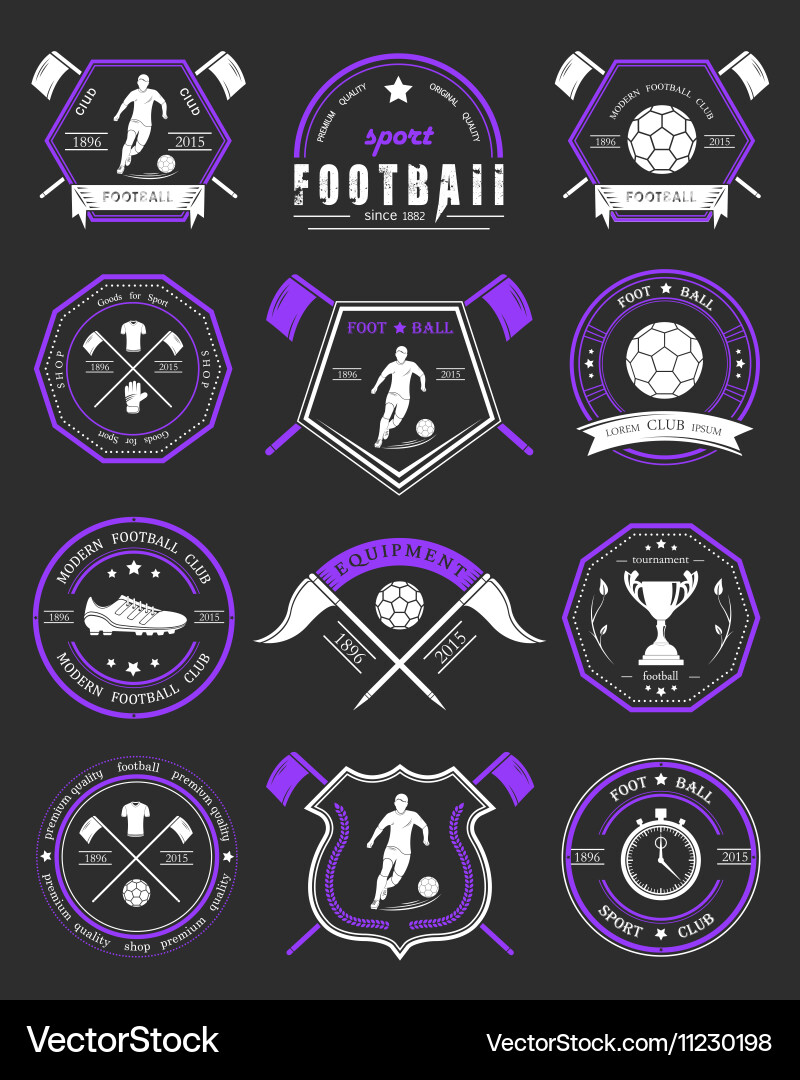 Football Badge & Logo Collection Vector Image