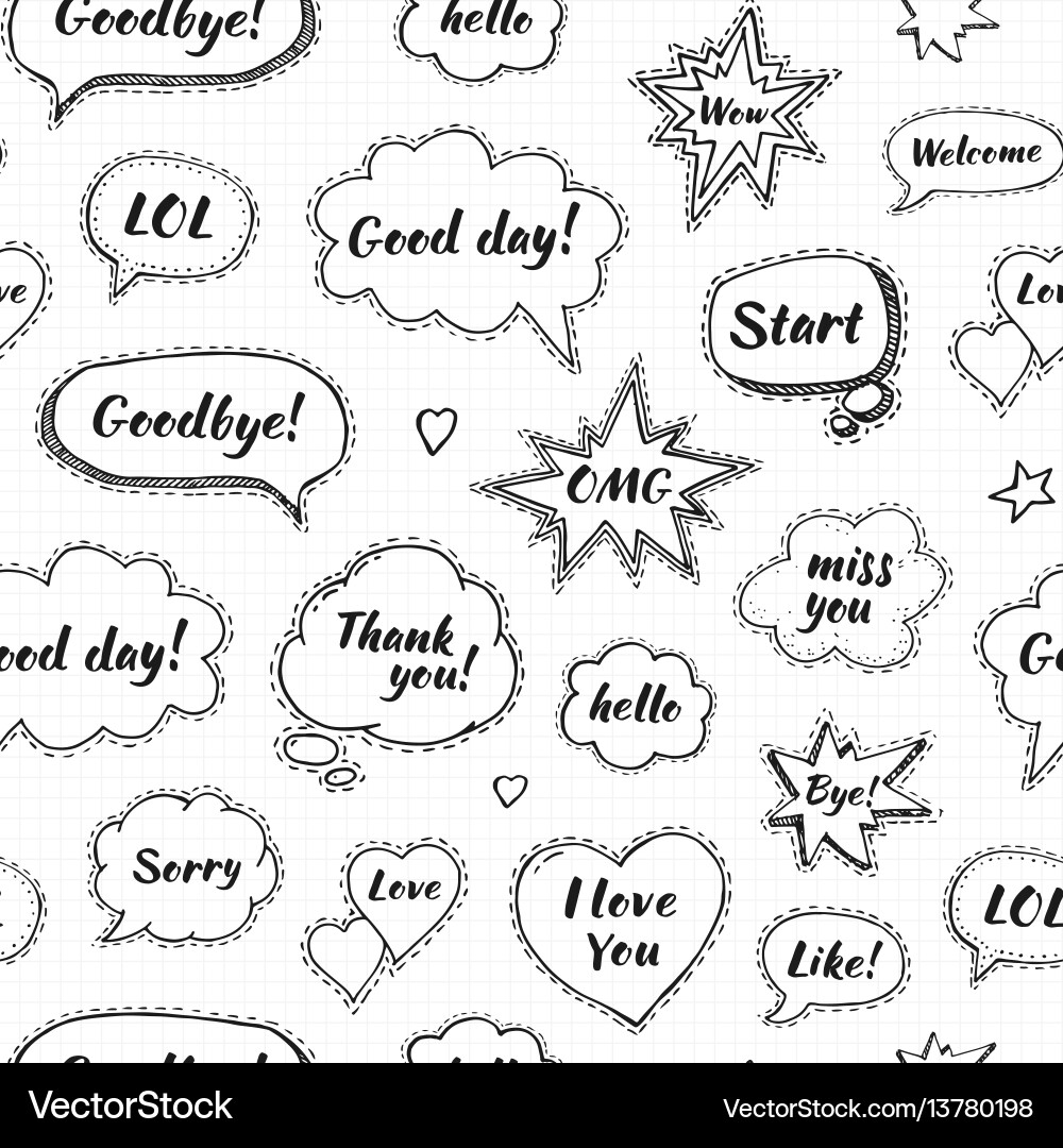 Hand drawn set of speech bubbles with dialog Hand drawn set of speech bubbles with dialog vector image
