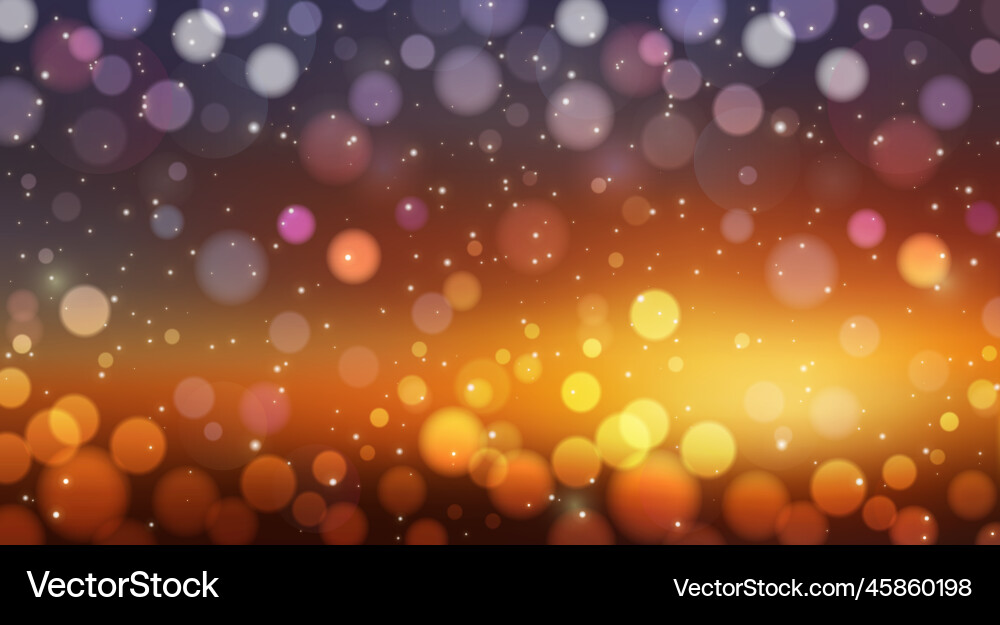 Large blurred banner with bokeh circles defocused Vector Image