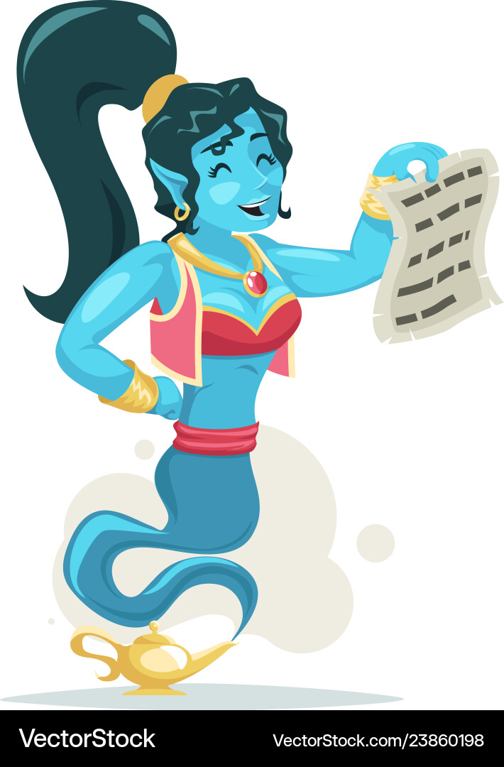 Magie Vertrag arabian süße Frau genie turban Magie Vertrag arabian süße Frau genie turban vektorbild