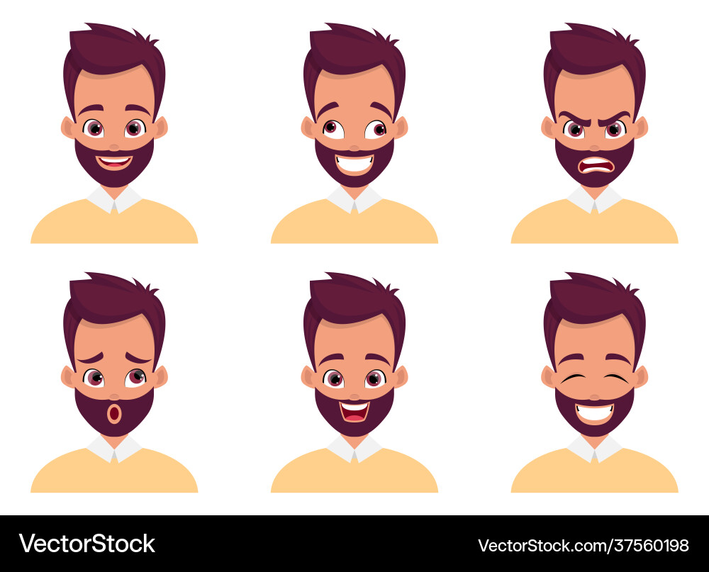 Man face expression design isolated on white Man face expression design isolated on white vector image