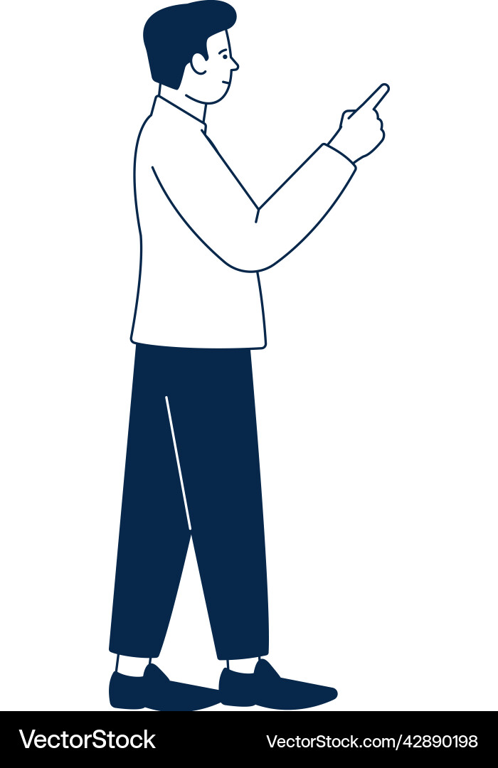 Man pointing finger person showing direction Man pointing finger person showing direction Vector Image
