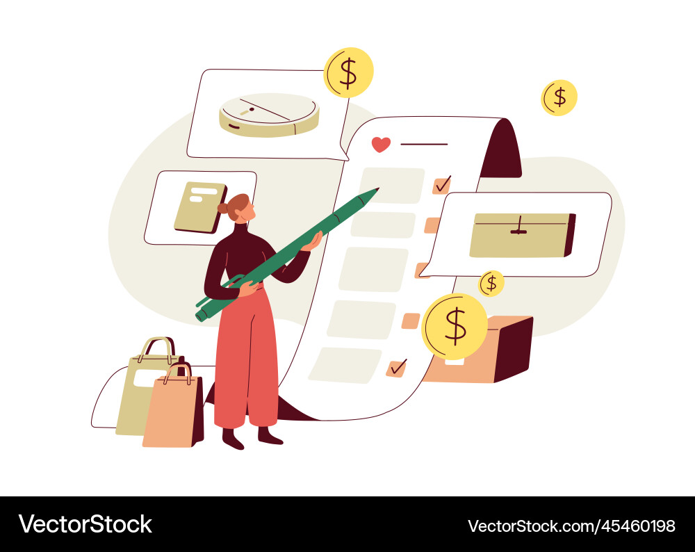 Marking checkbox in shopping wish list customers Marking checkbox in shopping wish list customers vector image