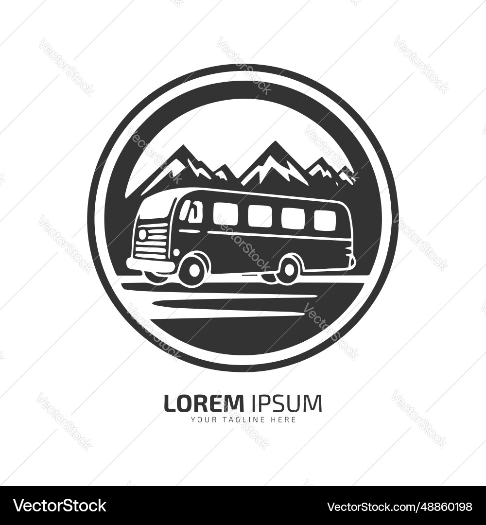 Minimal and abstract logo of bus icon school Vector Image