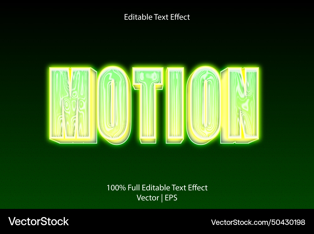 Motion editable text effect 3 dimension emboss vector image