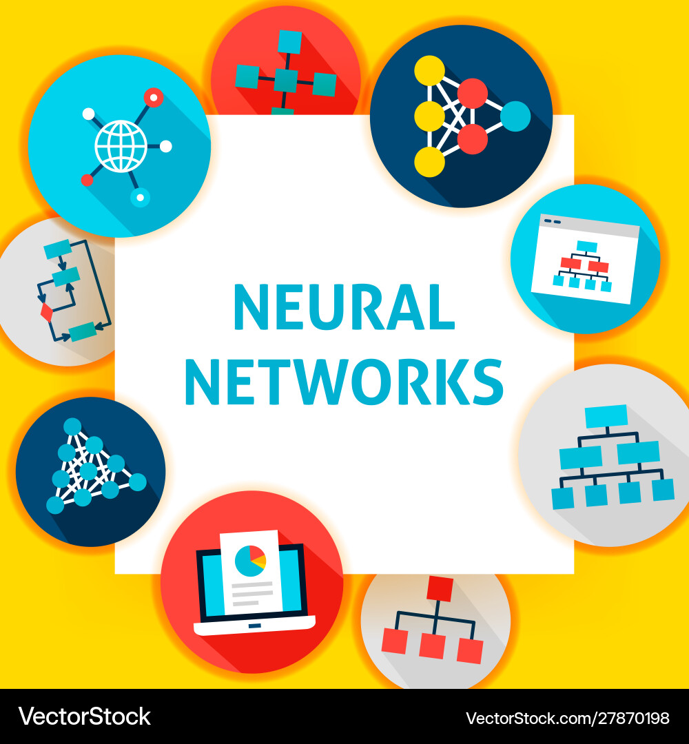 Neural network template vector image