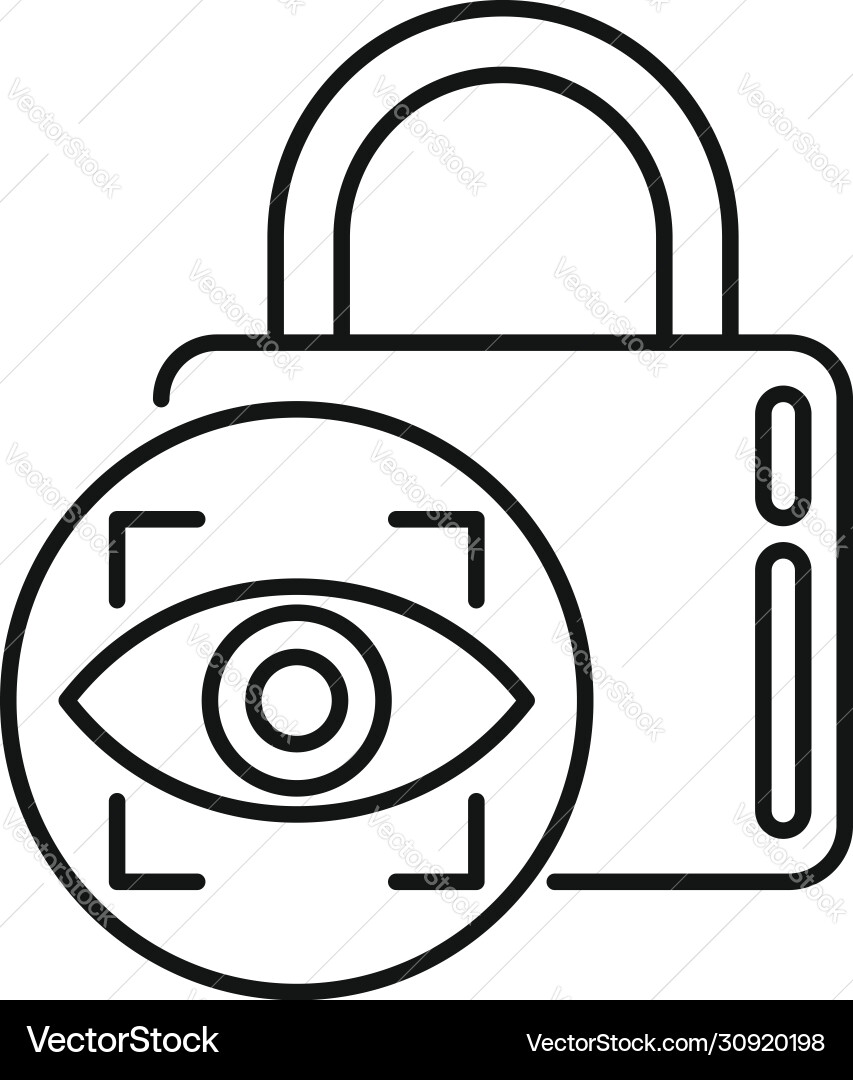 Padlock authentication icon outline style Padlock authentication icon outline style vector image