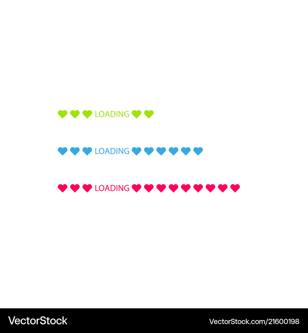 Progress status bar icon love loading collection Progress status bar icon love loading collection vector image