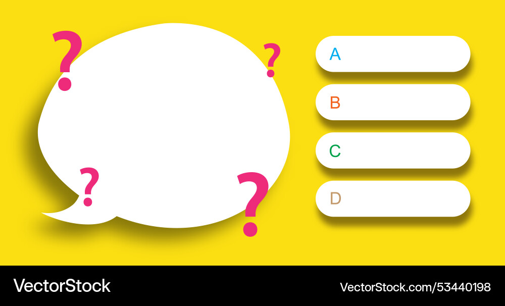 Quiz game menu template speech bubble Quiz game menu template speech bubble Vector Image