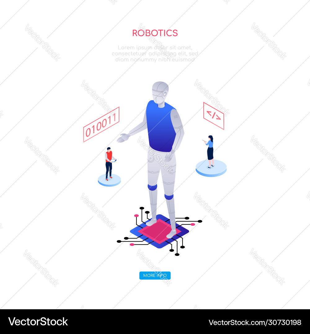 Robotics concept - modern isometric web Robotics concept - modern isometric web vector image