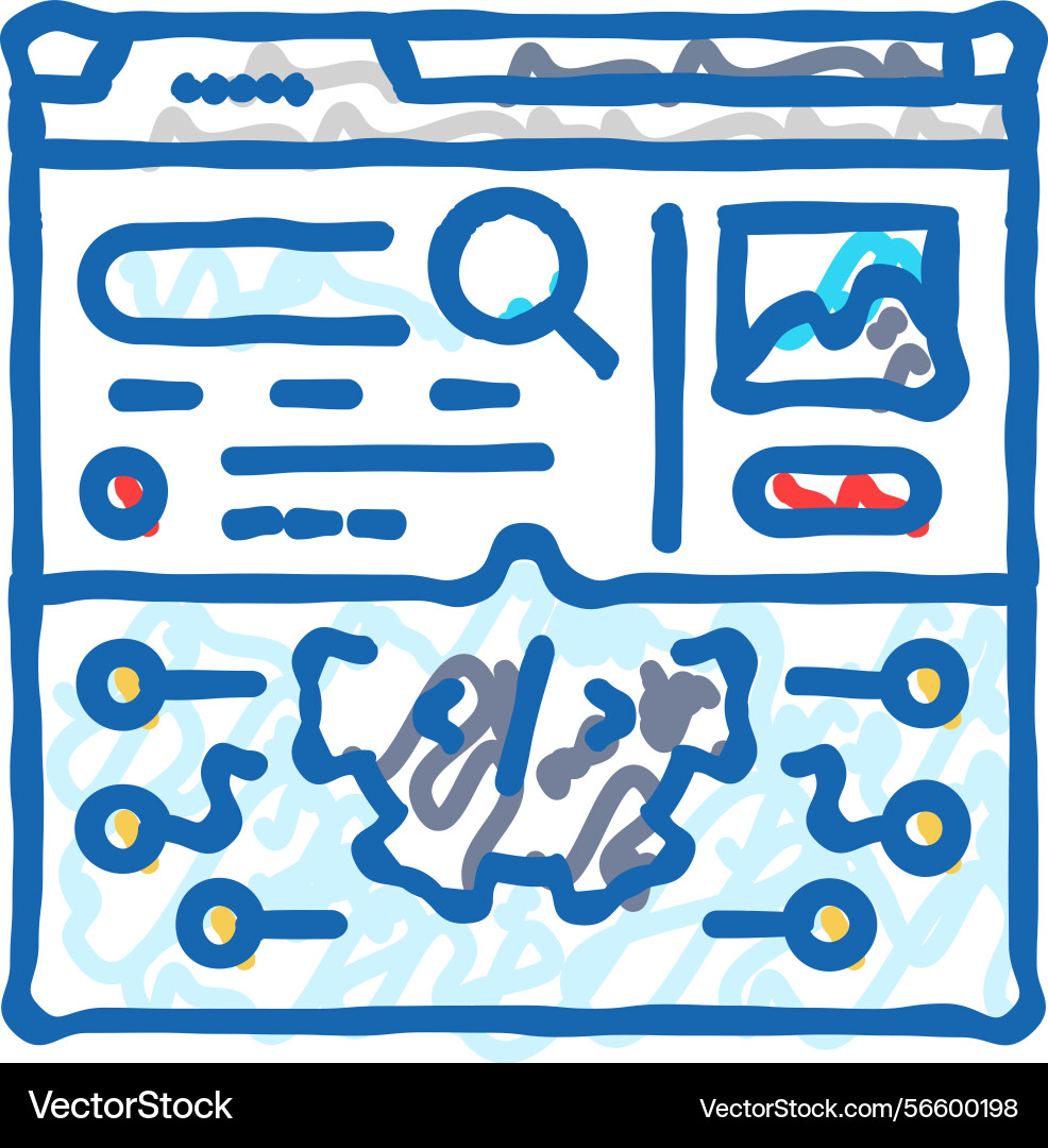 Search algorithm seo icon doodle Search algorithm seo icon doodle vector image