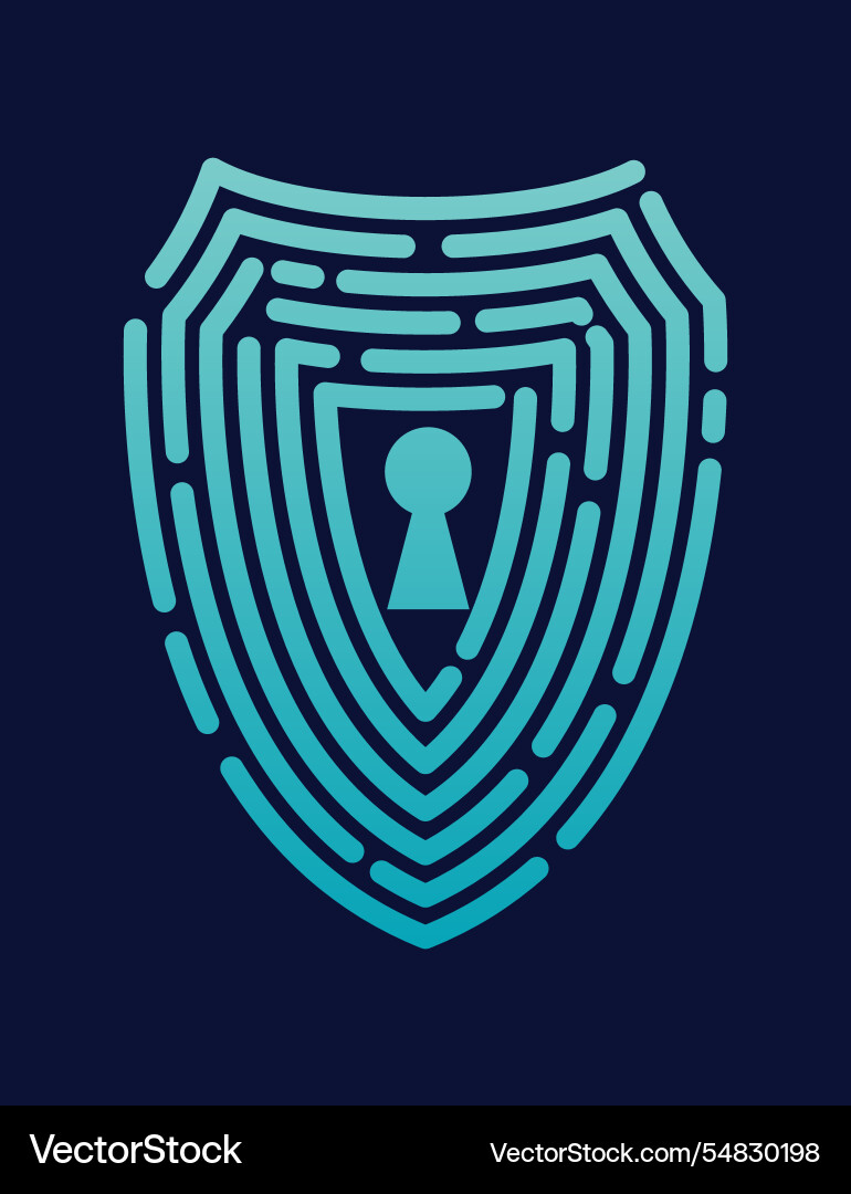 Secure shield fingerprint scan Secure shield fingerprint scan Vector Image