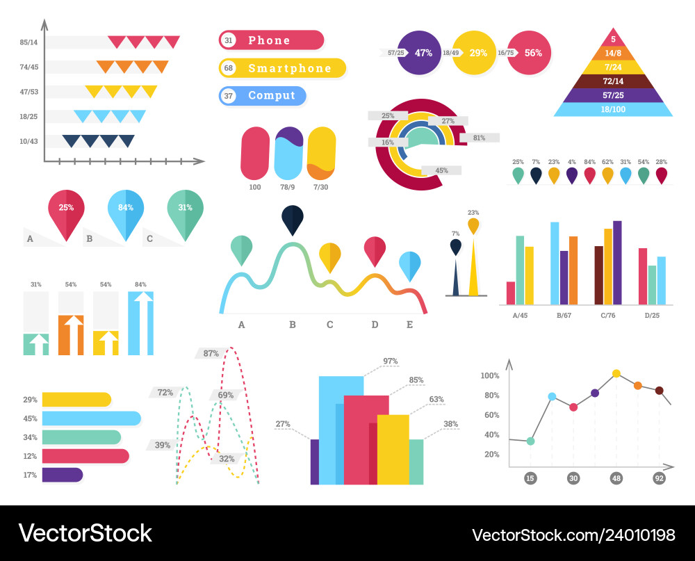 Set of most useful infographic elements - bar Set of most useful infographic elements - bar vector image
