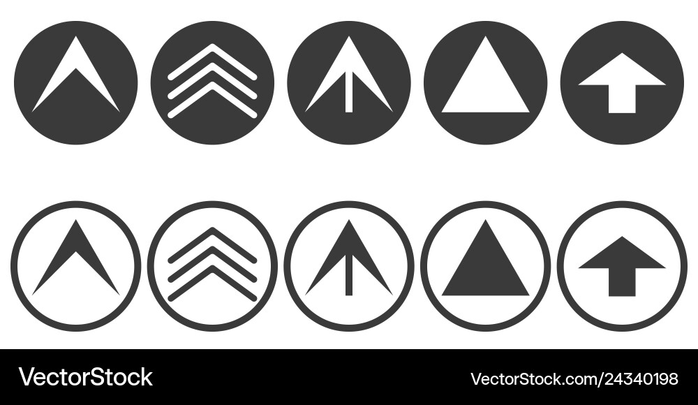 Set the scroll up icon and direction Set the scroll up icon and direction vector image