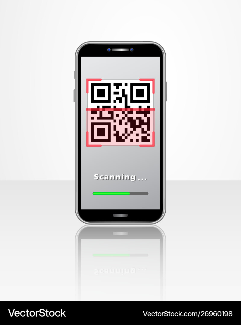 Smartphone with qr code scanner mobile app Smartphone with qr code scanner mobile app vector image