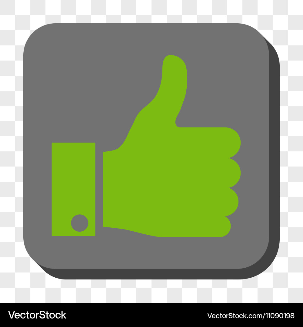 Thumb up rounded square button vector image