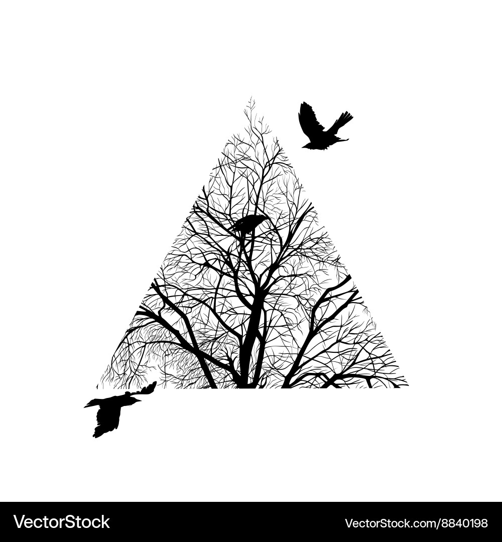 Tree trimmed in a triangle vector image