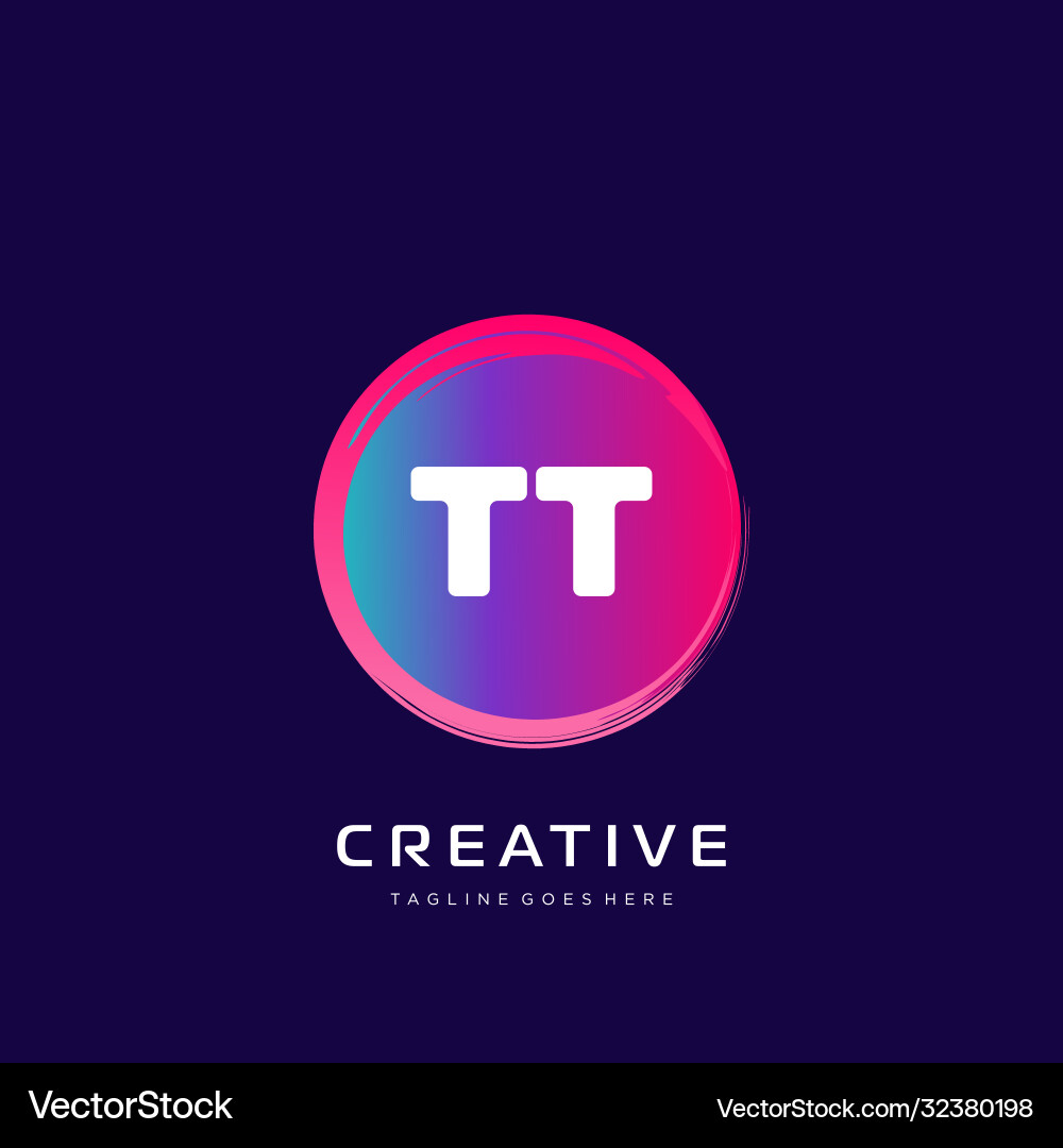 Tt initial logo with colorful template Vector Image