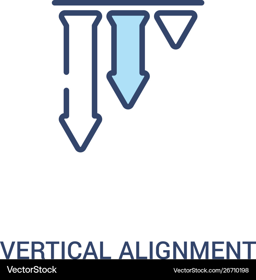 Vertical alignment concept 2 colored icon simple Vertical alignment concept 2 colored icon simple vector image