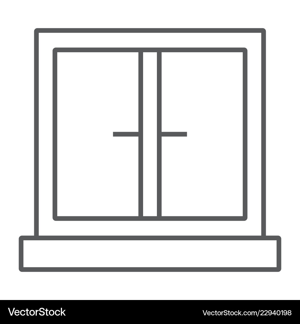 Window thin line icon architecture and home Window thin line icon architecture and home Vector Image