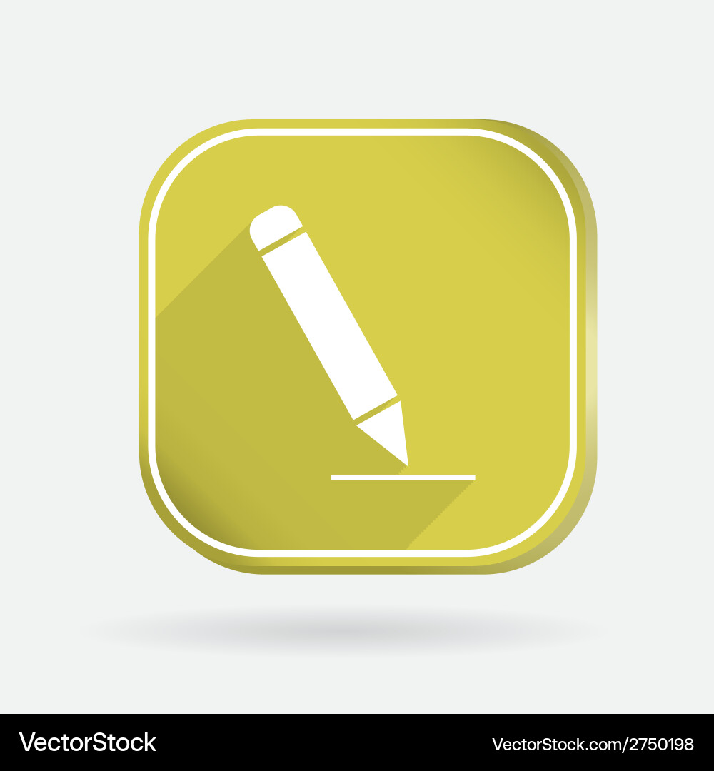 Writing Pen on Color Square Icon vector image
