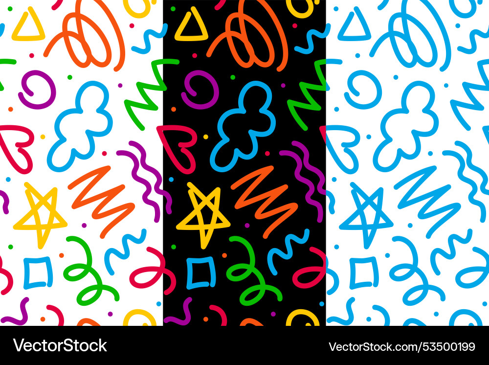 Abstract Squiggle Line Pattern Vector Image