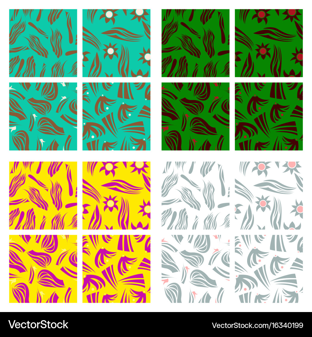 Assembly of patterns in bright style Vector Image