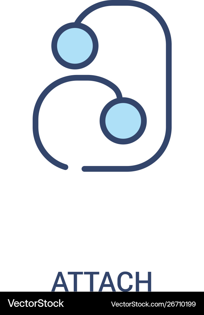 Attach concept 2 colored icon simple line element Attach concept 2 colored icon simple line element vector image