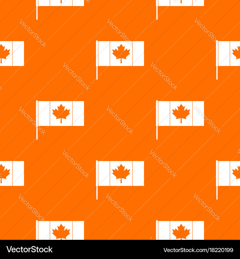 Canada flag with flagpole pattern seamless Vector Image