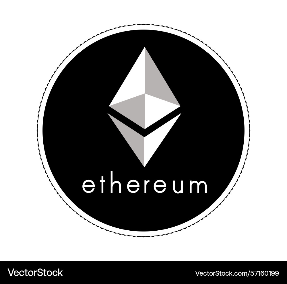 Cryptocurrency coin with an ethereum symbol – Royalty-Free Vector |  VectorStock