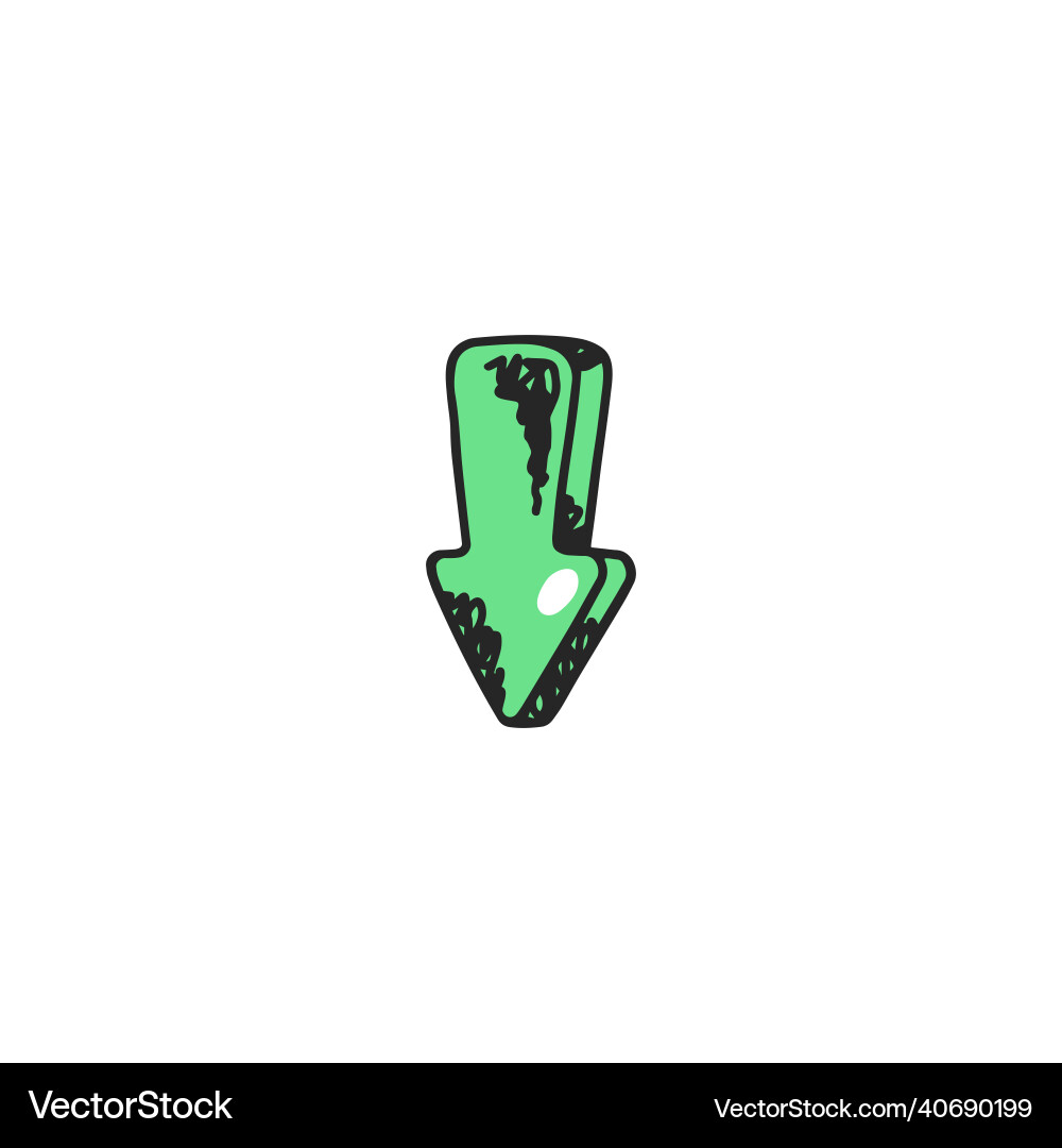 Cursor pointer arrow hand drawn icon sketch Cursor pointer arrow hand drawn icon sketch vector image