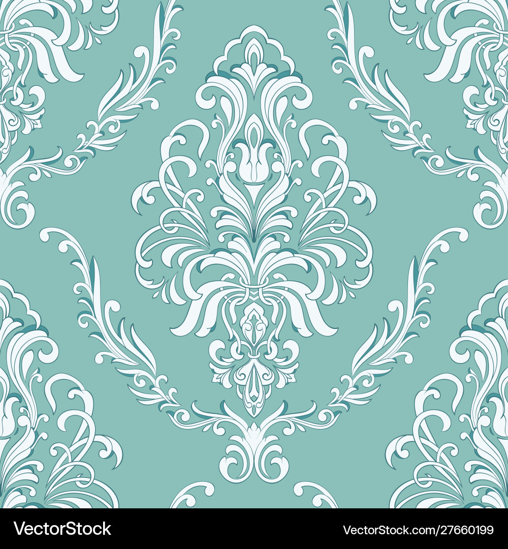 Damask seamless pattern element classical Damask seamless pattern element classical vector image