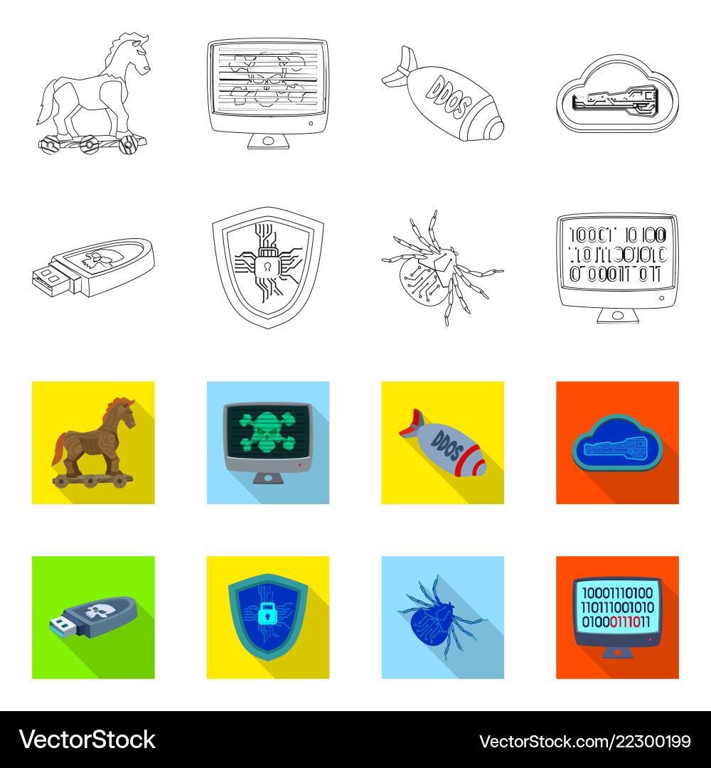 Design of virus and secure icon set Design of virus and secure icon set vector image