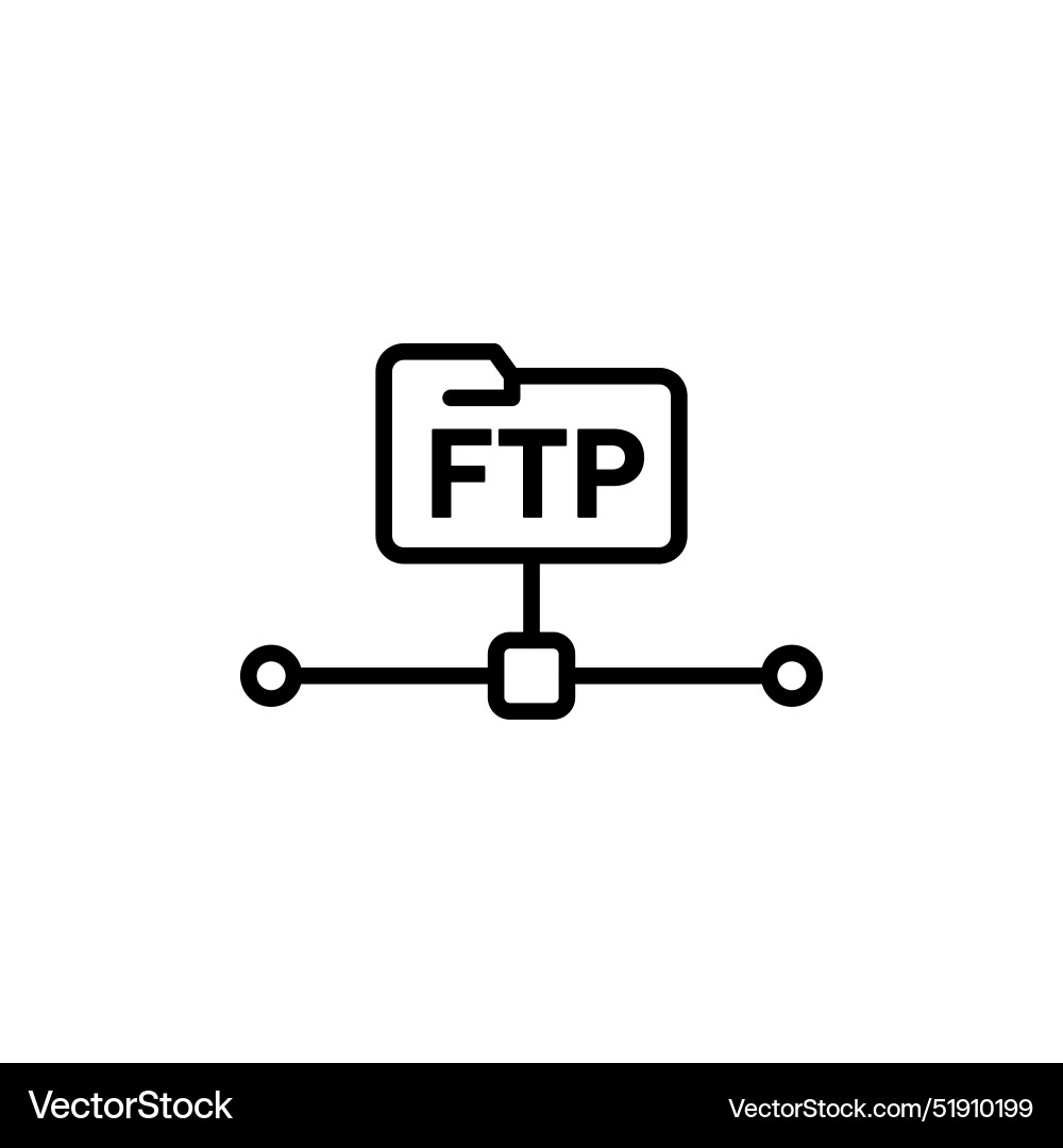 Ftp file transfer protocol icon for digital data Vector Image
