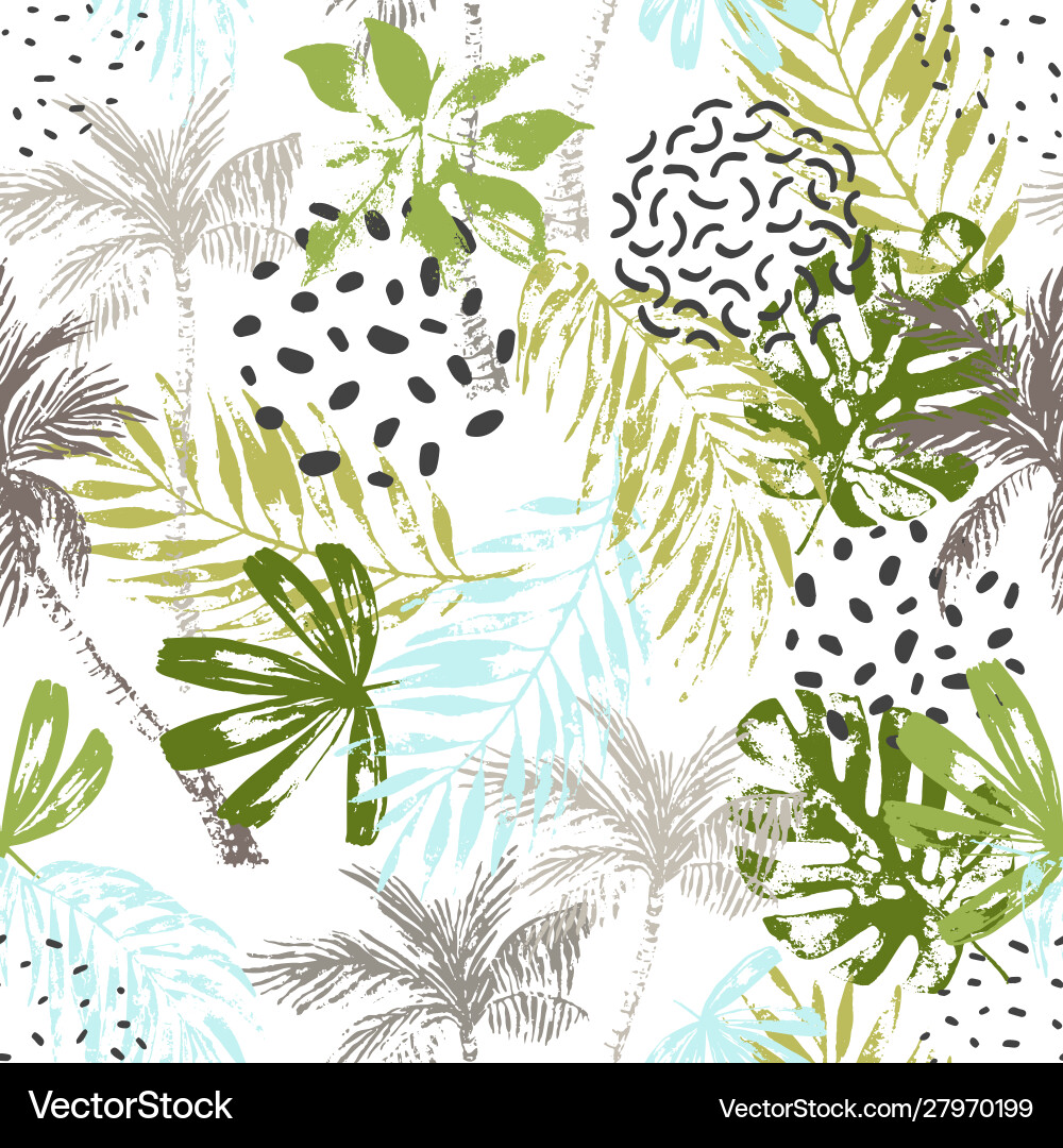 Hand drawn abstract tropical summer background Hand drawn abstract tropical summer background Vector Image