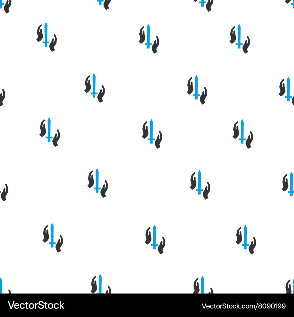 Hands with sword flat seamless pattern vector image
