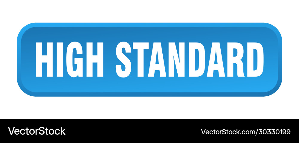High standard button square 3d push vector image